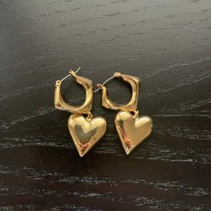 Gold Heart Earrings